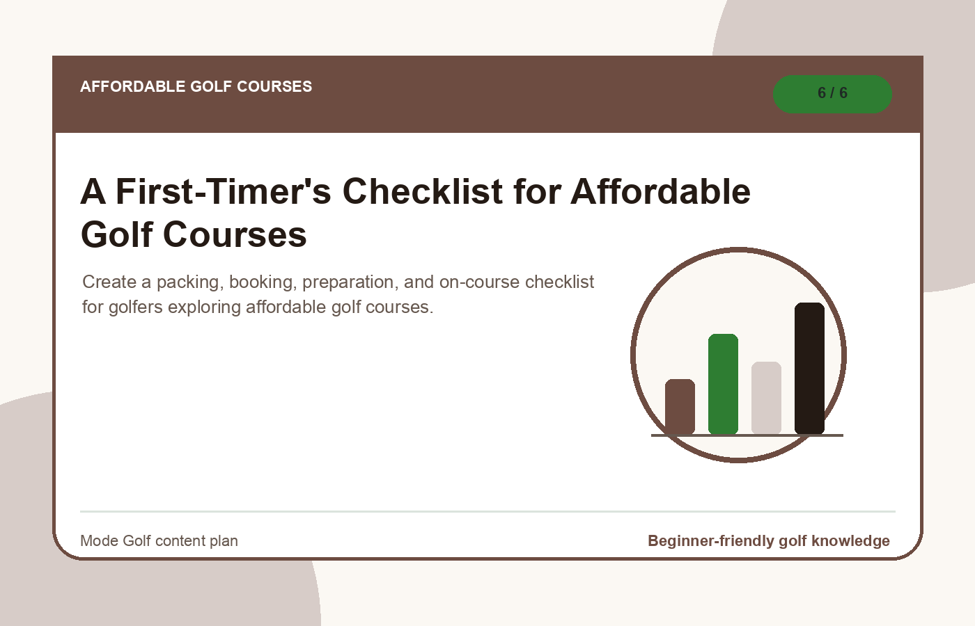 A First-Timer's Checklist for Affordable Golf Courses illustration