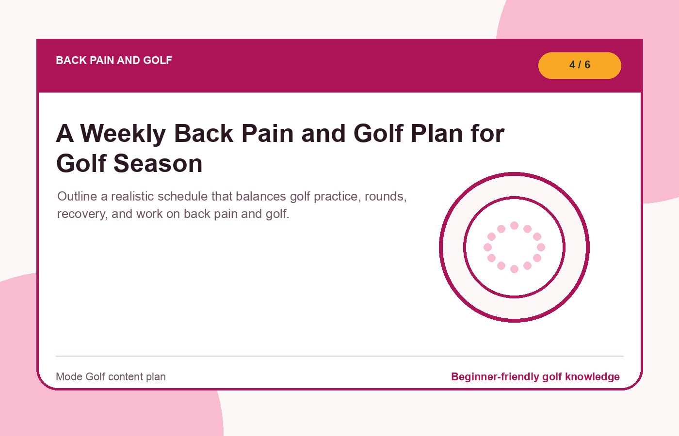 A Weekly Back Pain and Golf Plan for Golf Season illustration
