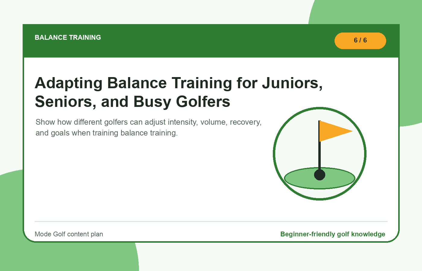 Adapting Balance Training for Juniors, Seniors, and Busy Golfers illustration