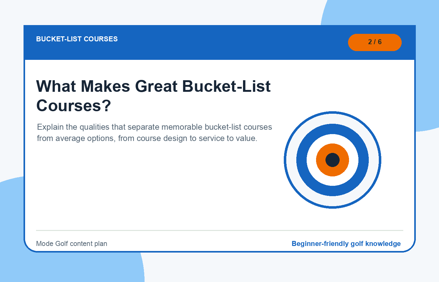 What Makes Great Bucket-List Courses? illustration