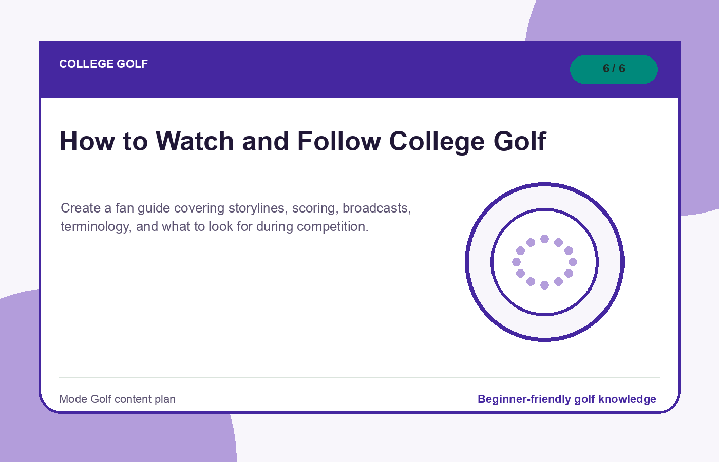 How to Watch and Follow College Golf illustration