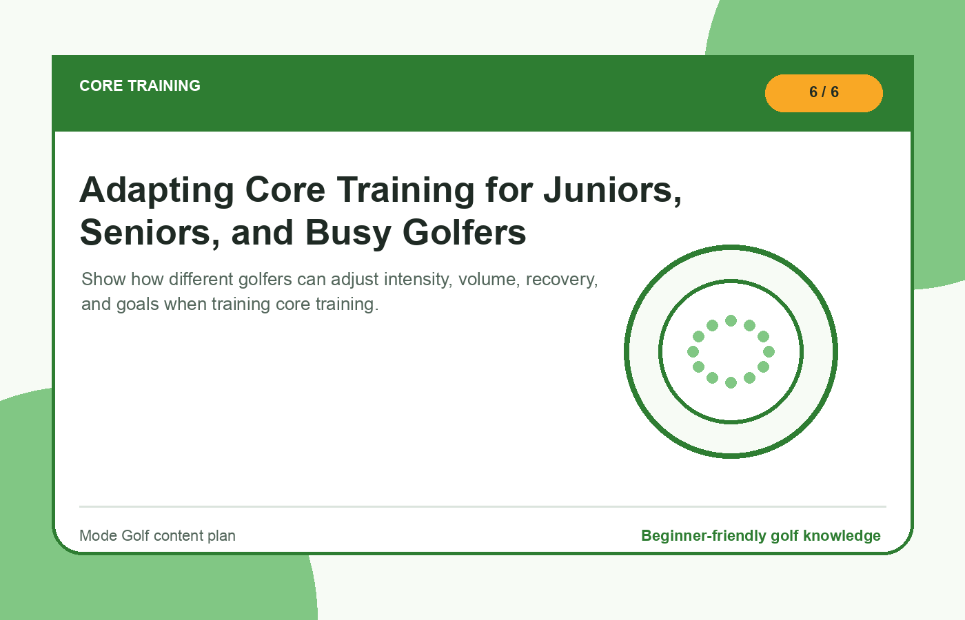 Adapting Core Training for Juniors, Seniors, and Busy Golfers illustration
