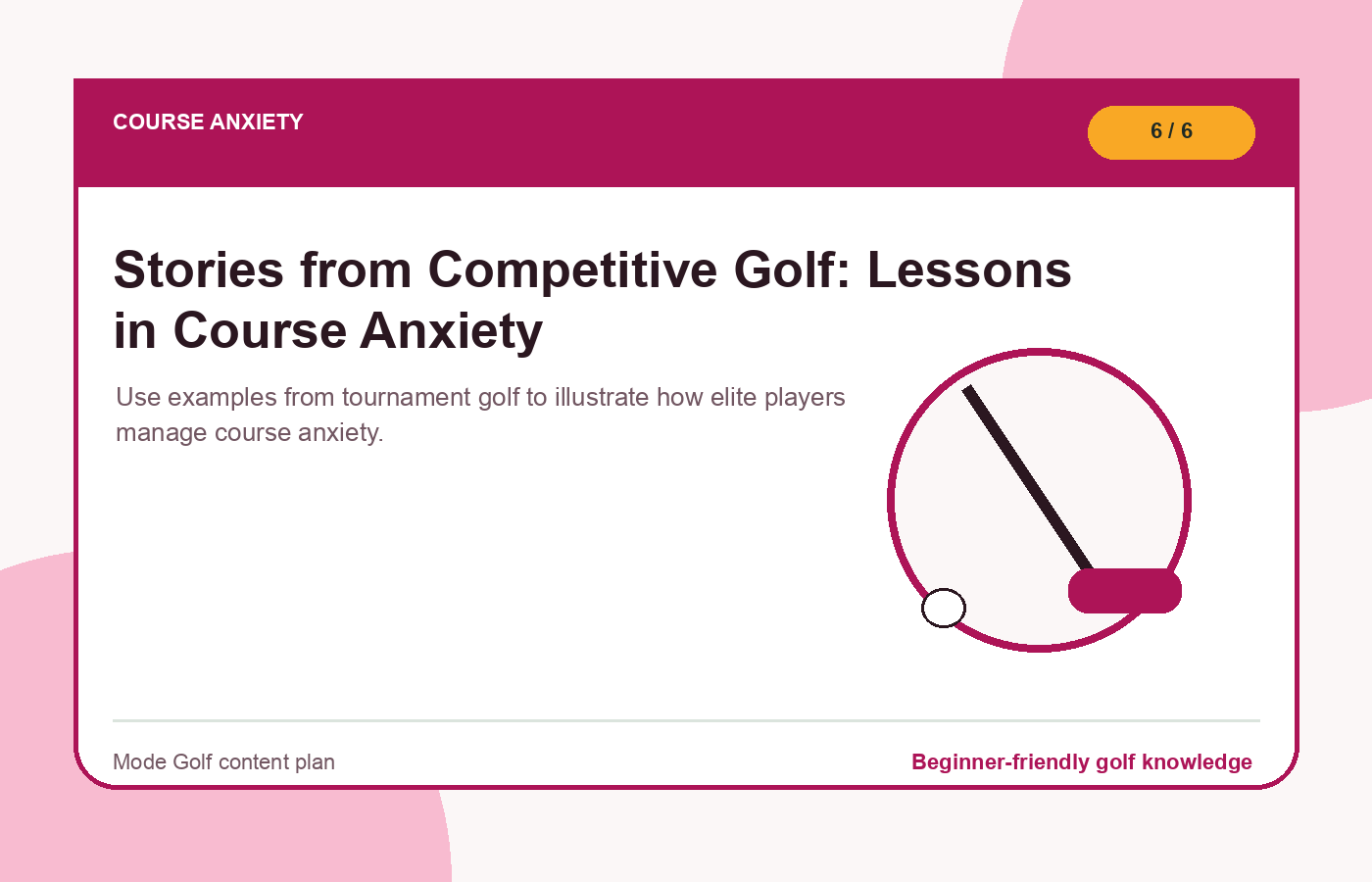 Stories from Competitive Golf: Lessons in Course Anxiety illustration