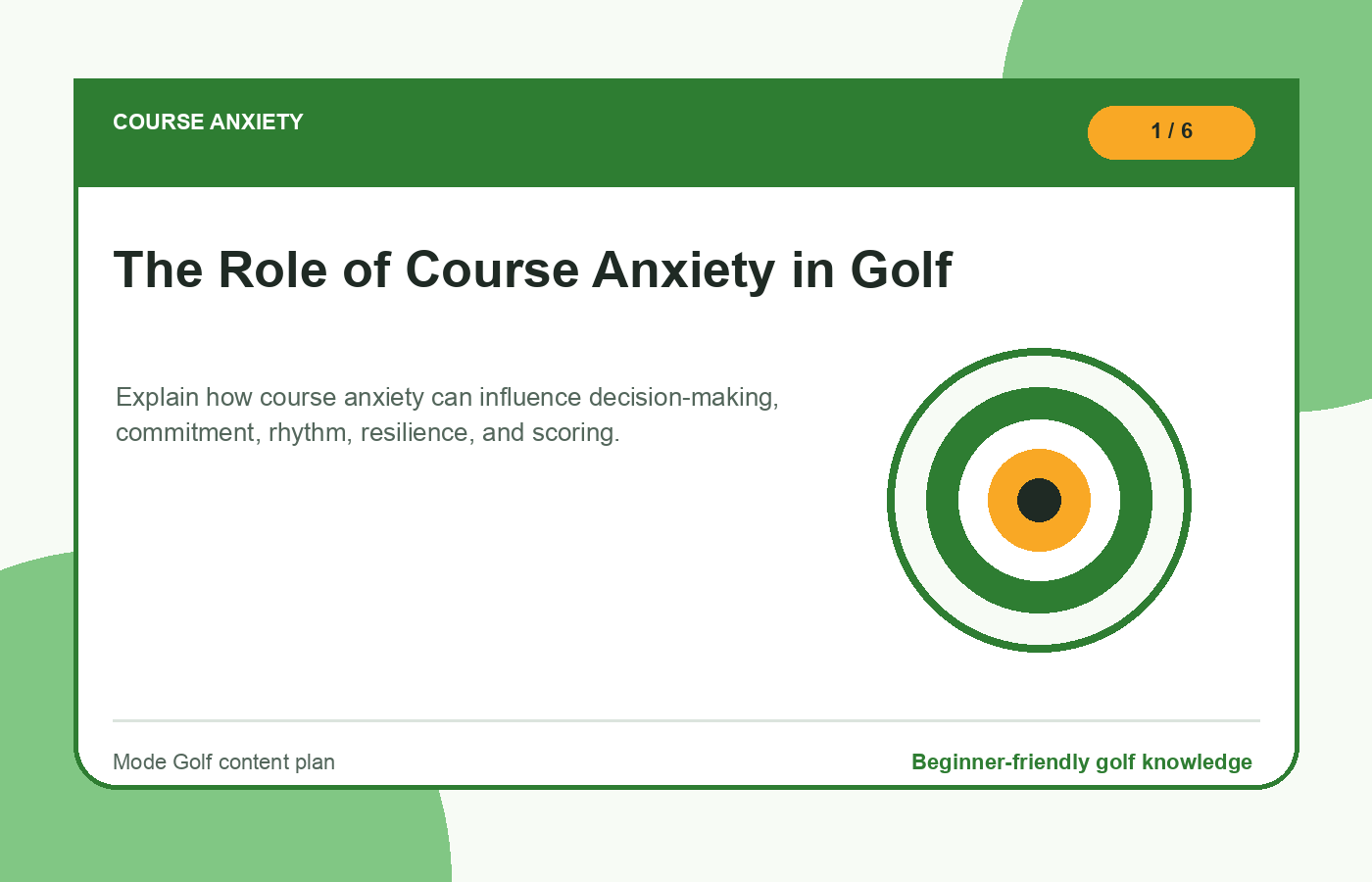 Course anxiety