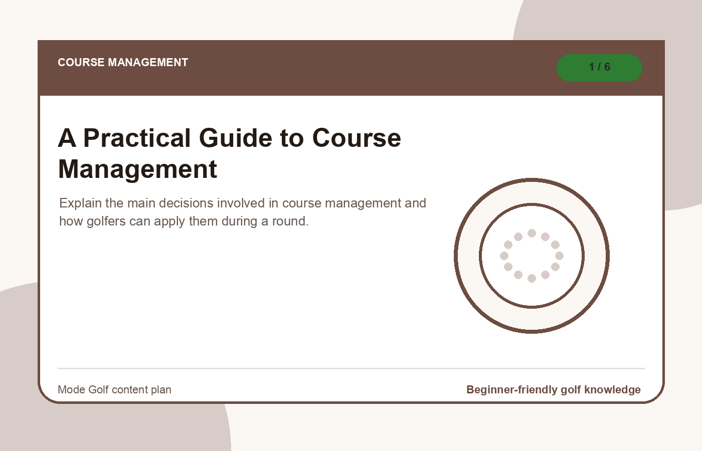 Course management