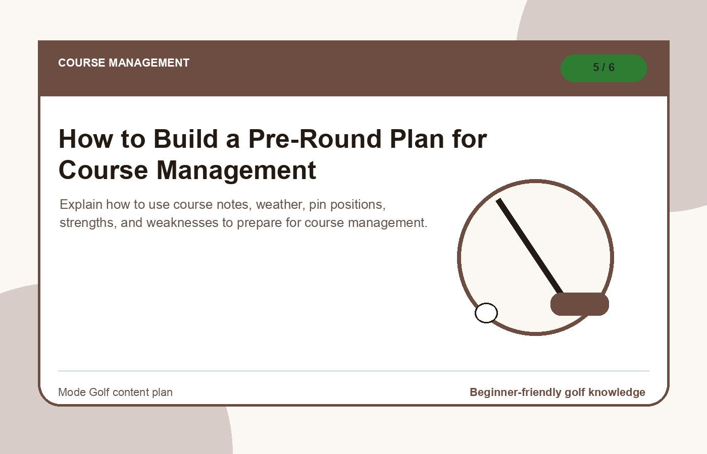 How to Build a Pre-Round Plan for Course Management illustration