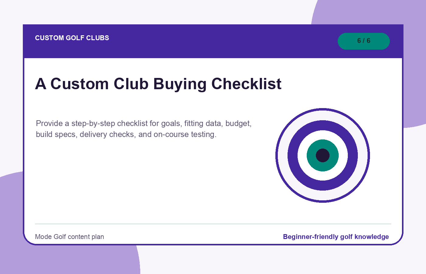 A Custom Club Buying Checklist illustration