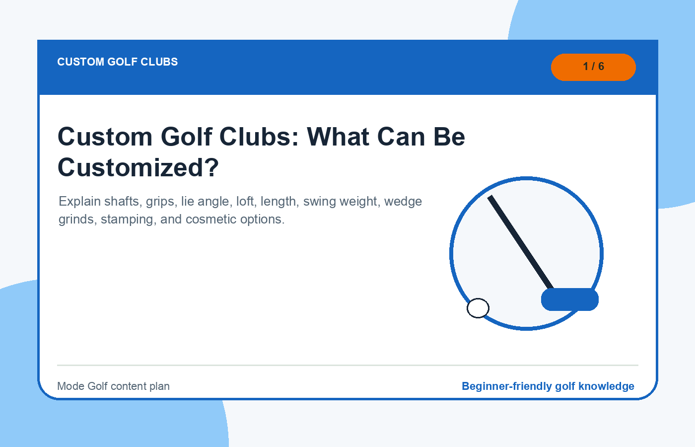 Custom golf clubs