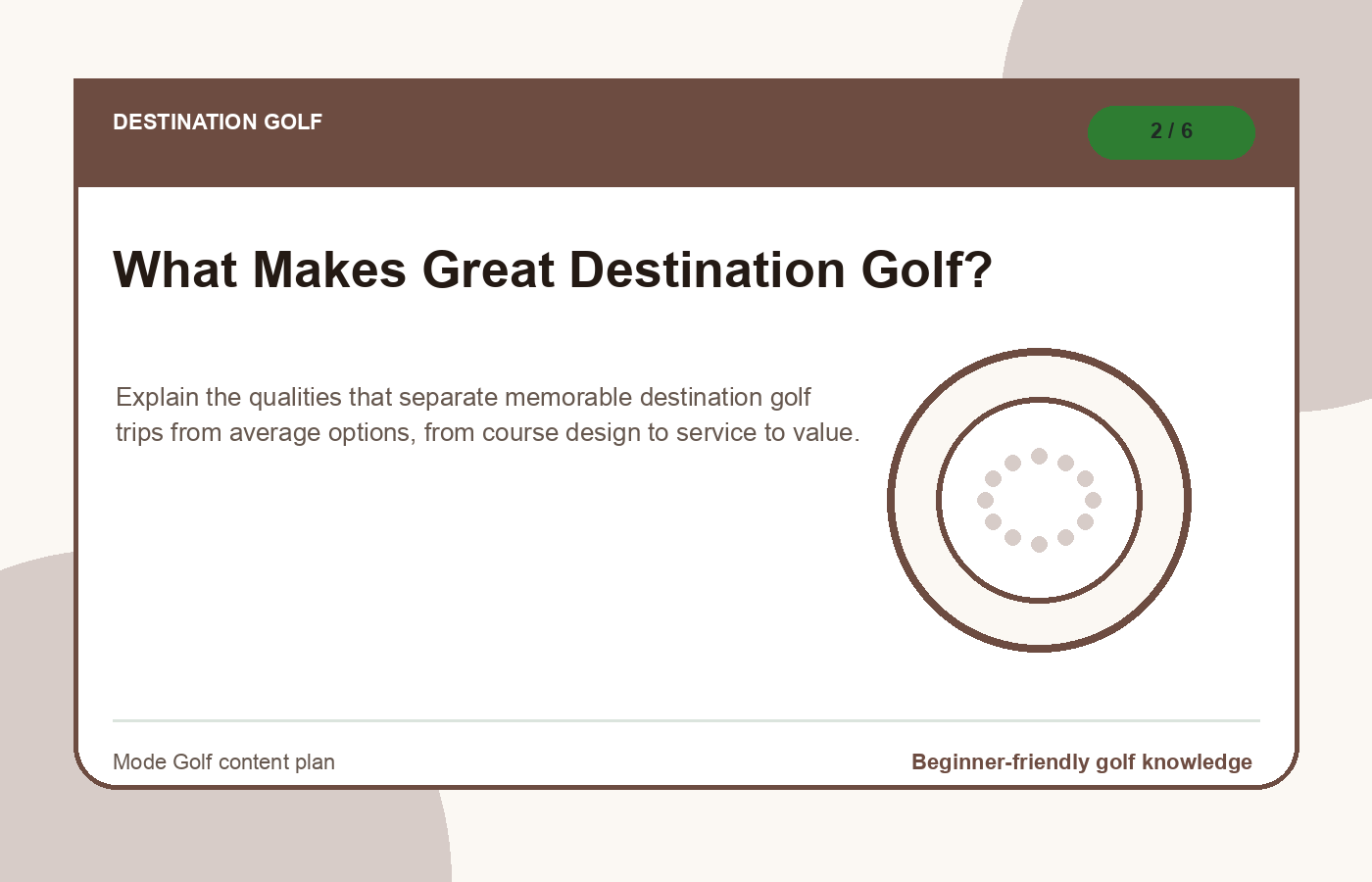 What Makes Great Destination Golf? illustration