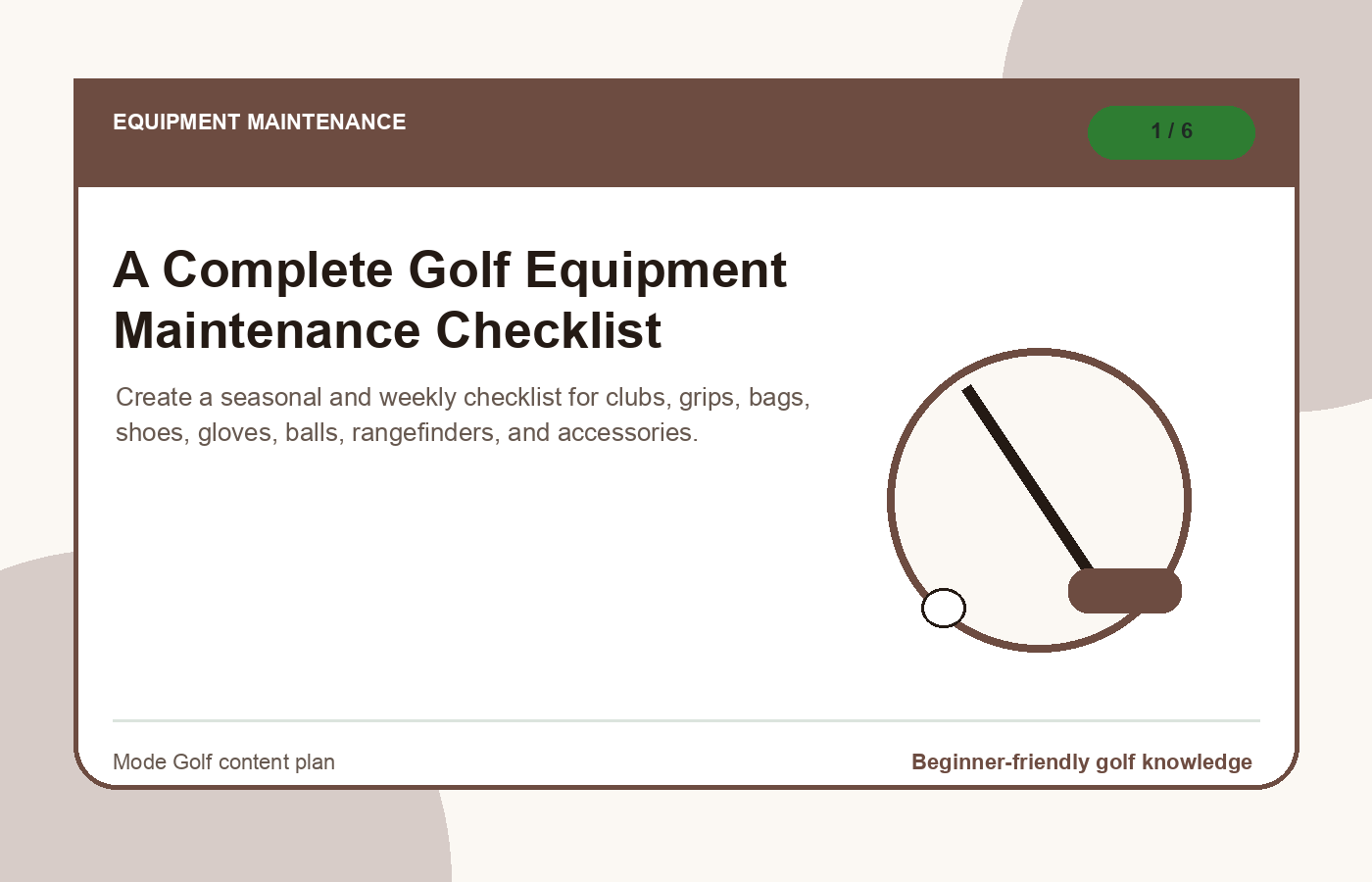 Equipment maintenance