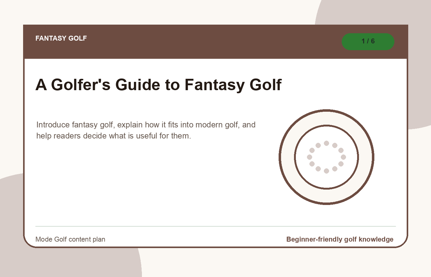 Fantasy golf