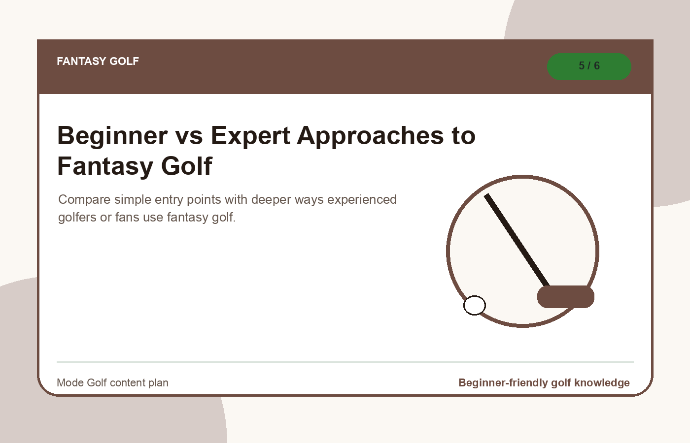 Beginner vs Expert Approaches to Fantasy Golf illustration