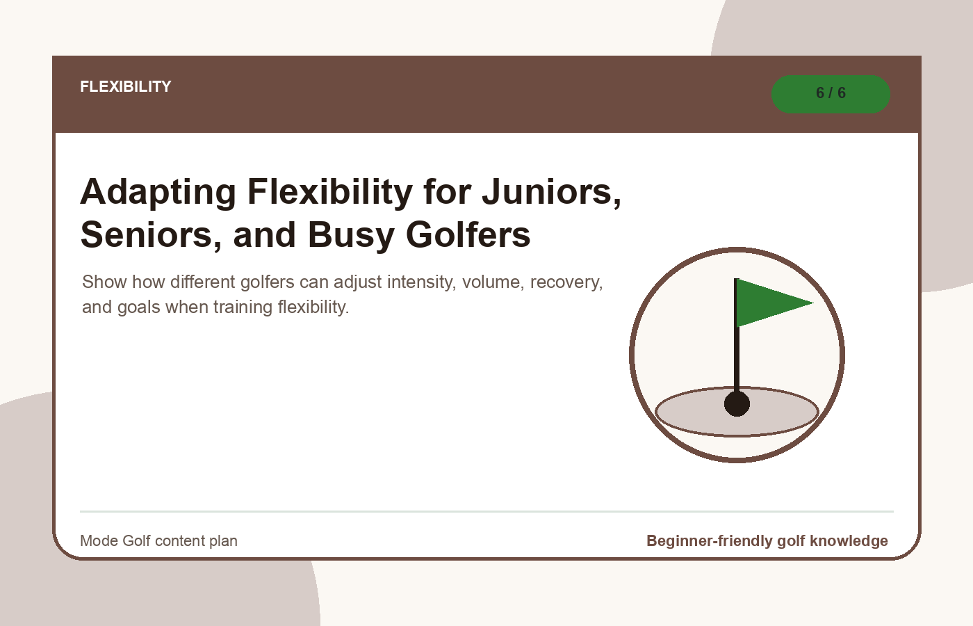 Adapting Flexibility for Juniors, Seniors, and Busy Golfers illustration