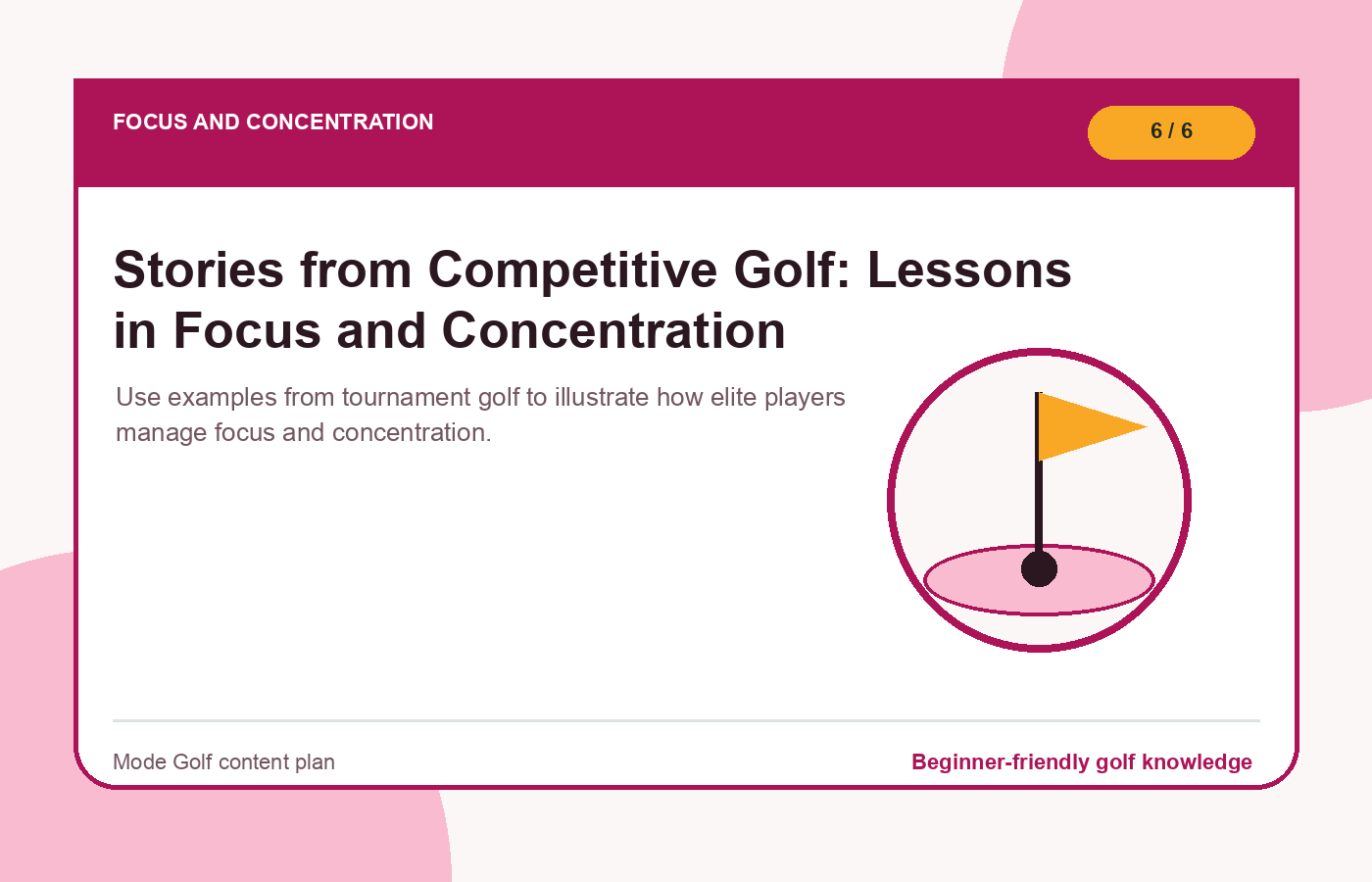 Stories from Competitive Golf: Lessons in Focus and Concentration illustration