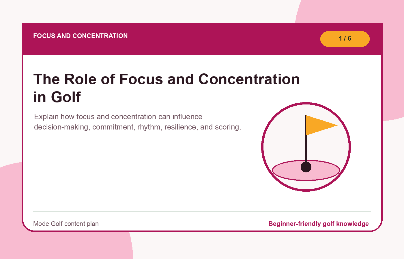 Focus and concentration