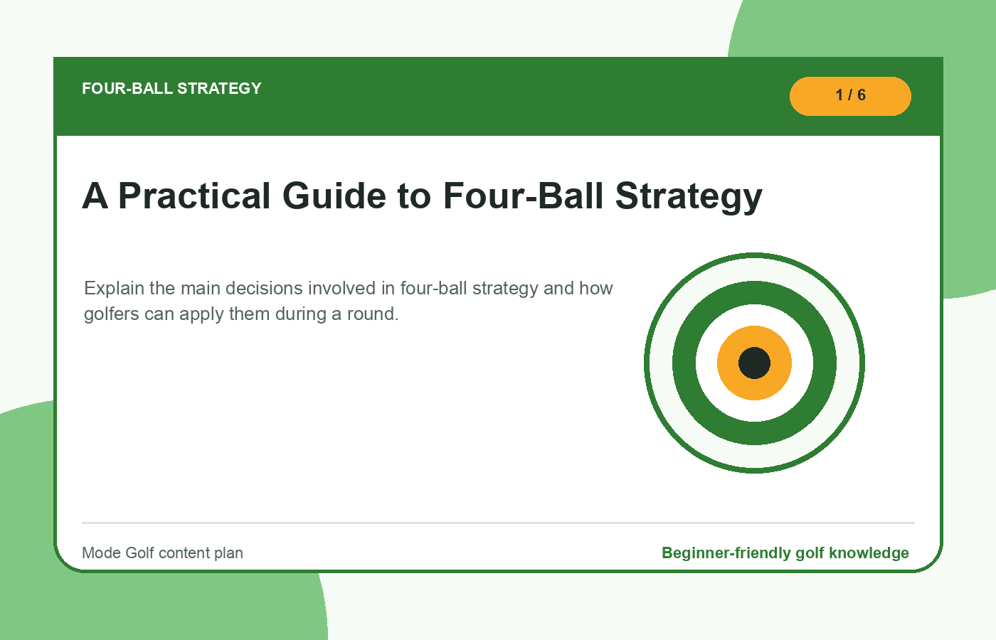 Four-ball strategy
