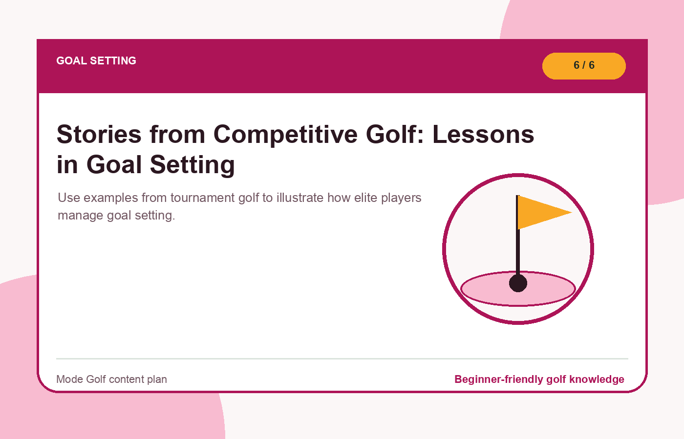 Stories from Competitive Golf: Lessons in Goal Setting illustration