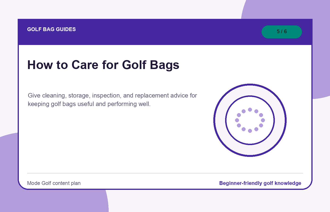 How to Care for Golf Bags illustration