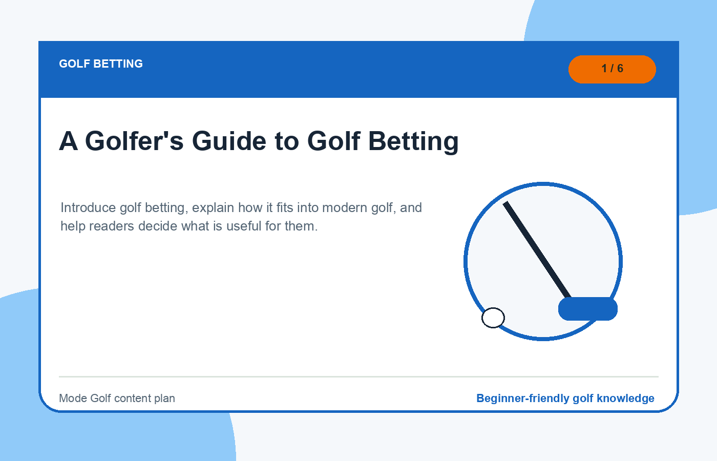 Golf betting