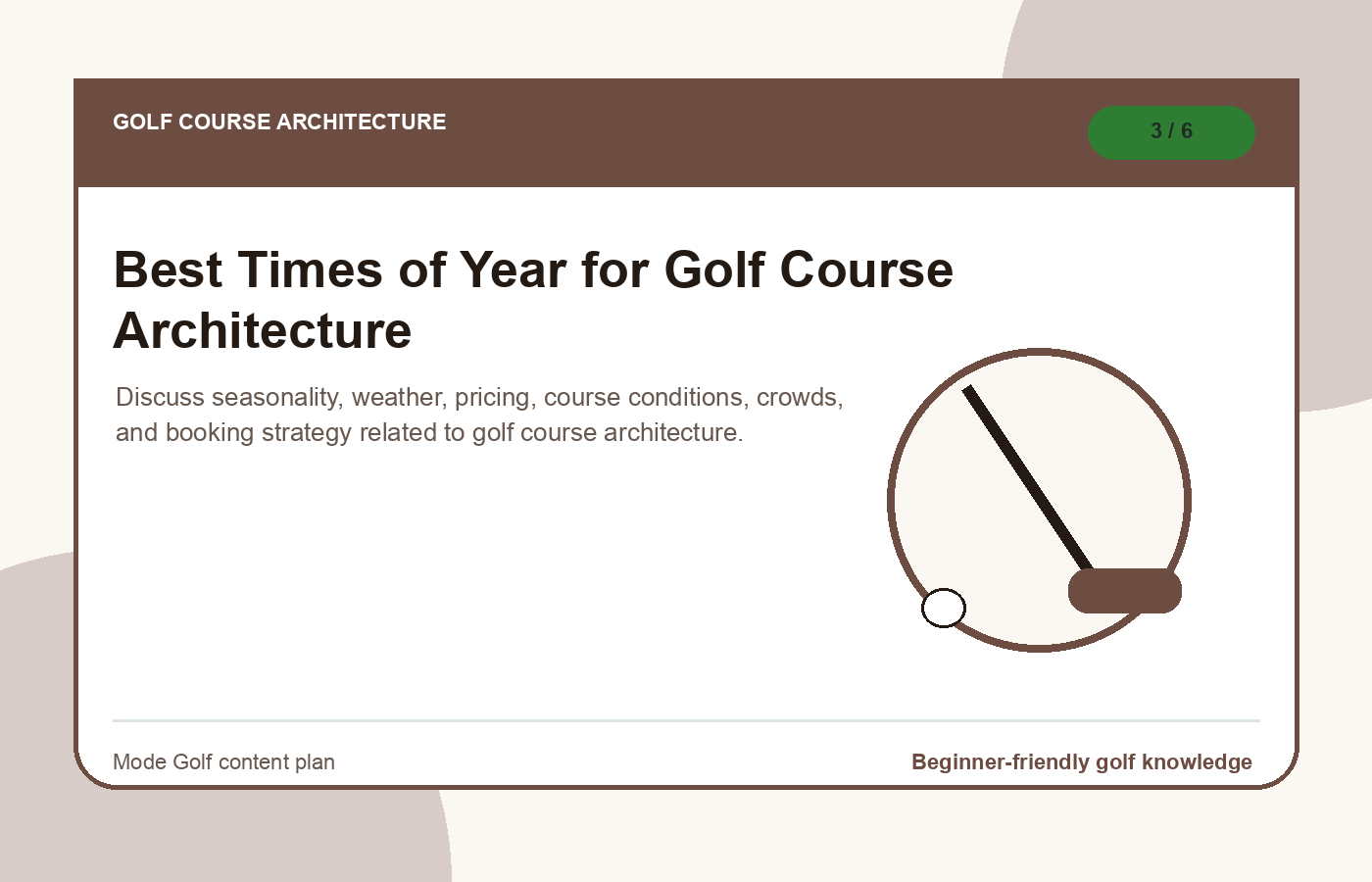 Best Times of Year for Golf Course Architecture illustration