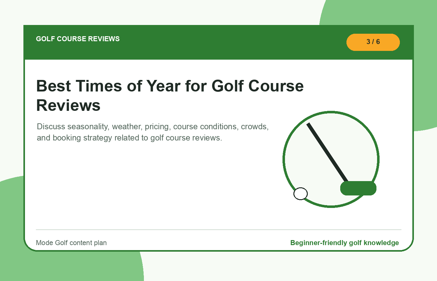 Best Times of Year for Golf Course Reviews illustration