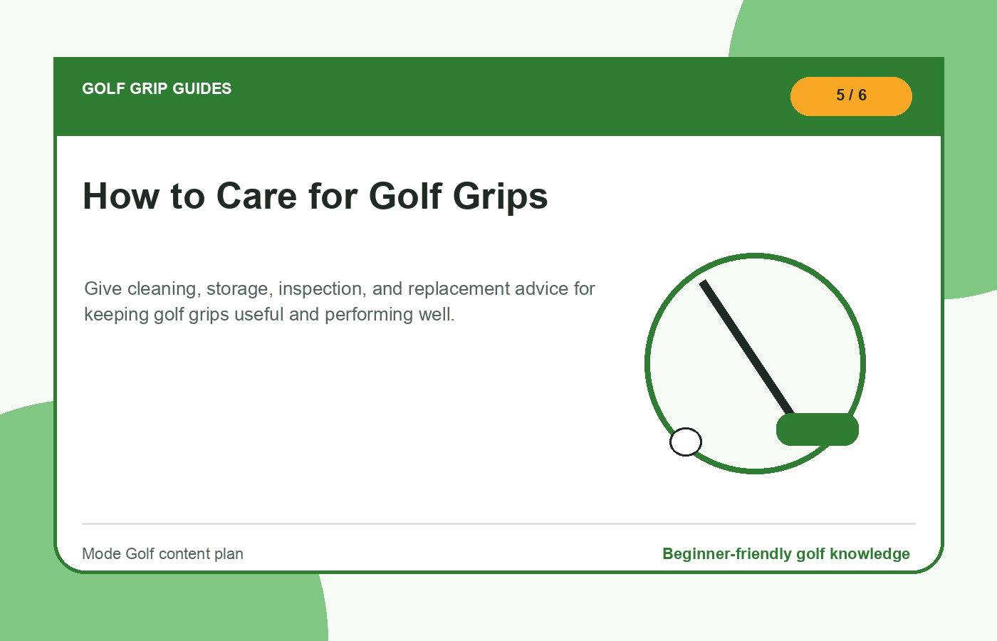 How to Care for Golf Grips illustration