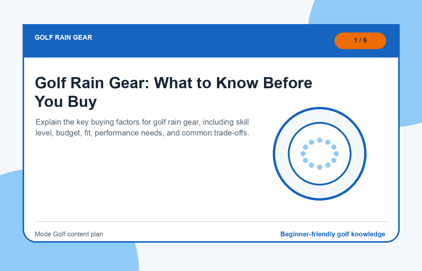 Golf rain gear