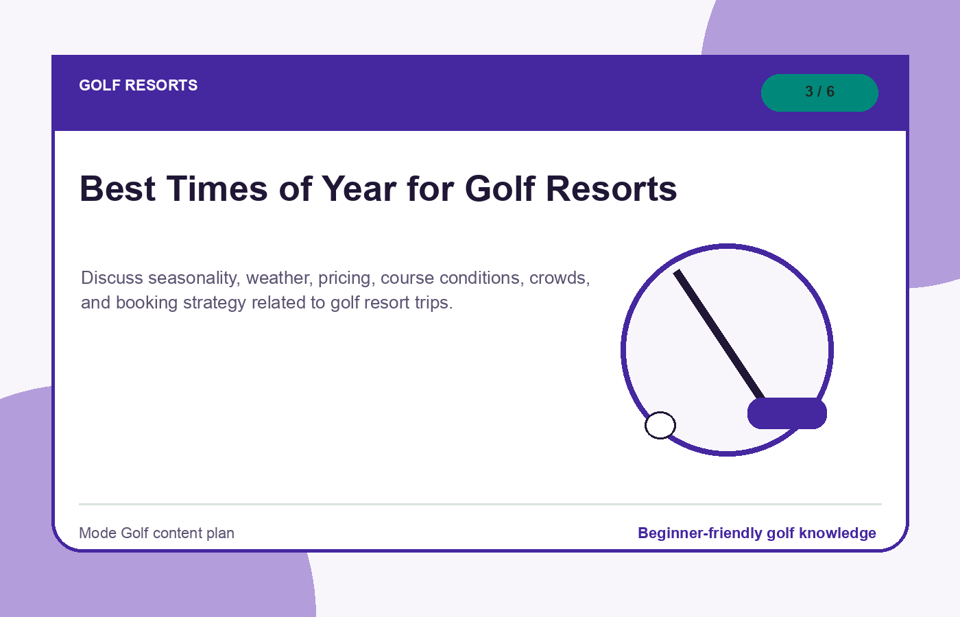 Best Times of Year for Golf Resorts illustration