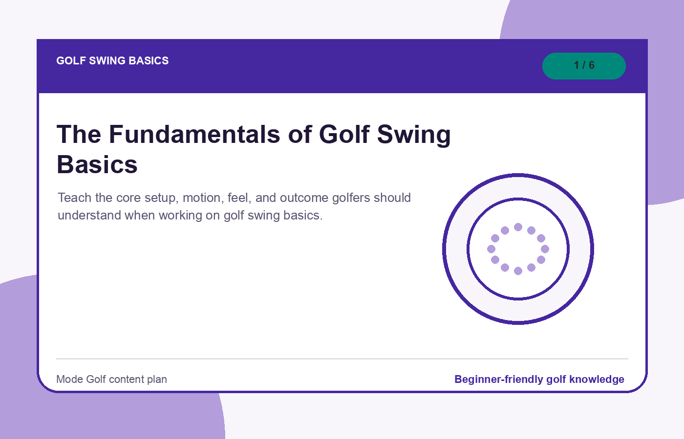 Golf swing basics