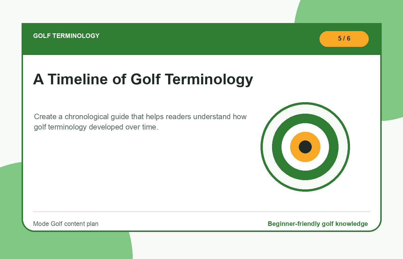 A Timeline of Golf Terminology illustration
