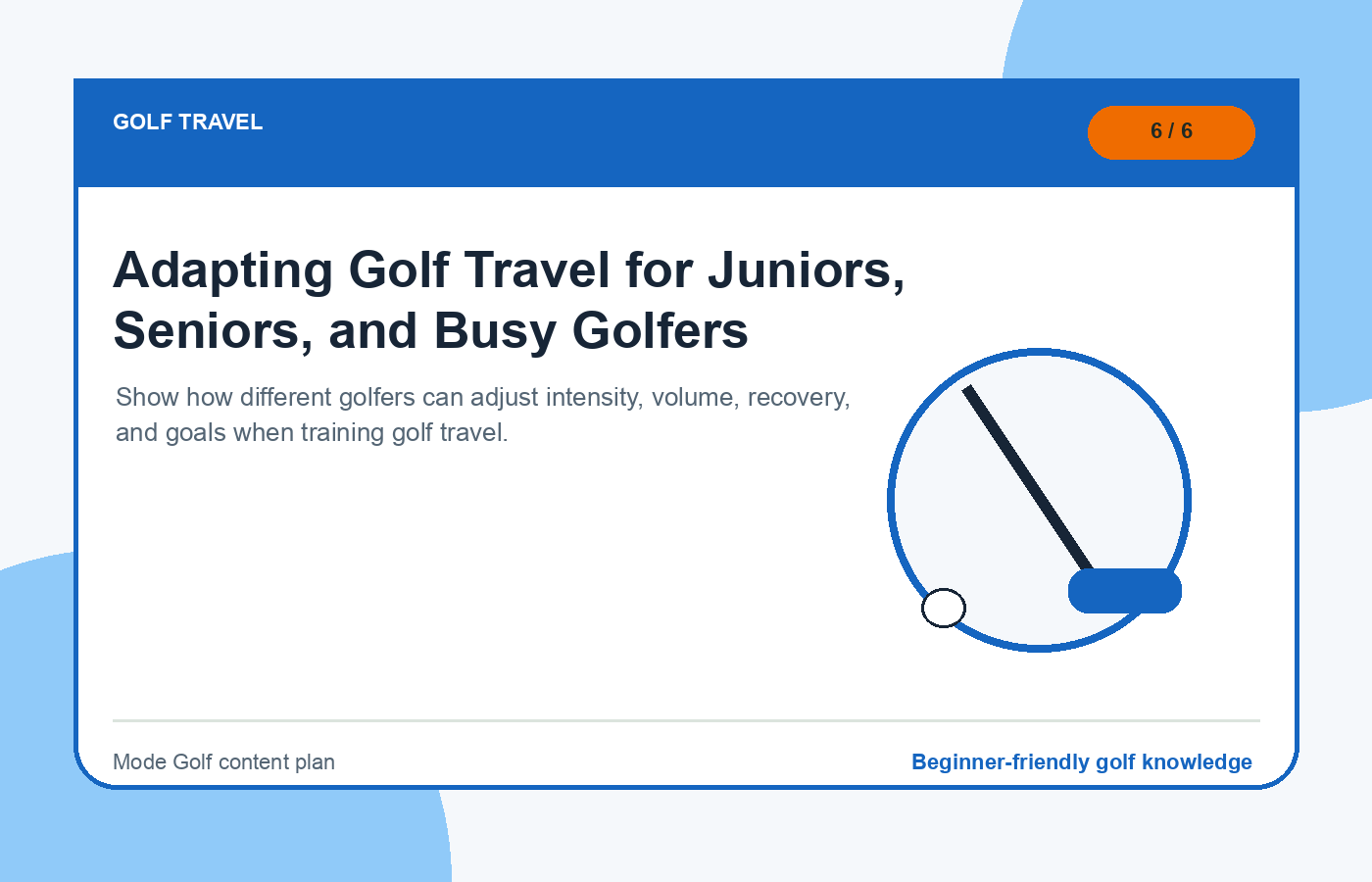 Adapting Golf Travel for Juniors, Seniors, and Busy Golfers illustration
