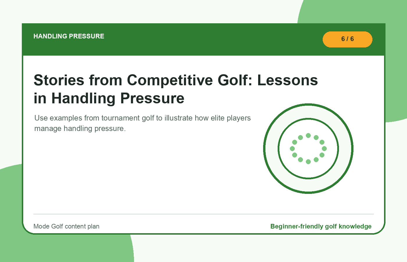 Stories from Competitive Golf: Lessons in Handling Pressure illustration