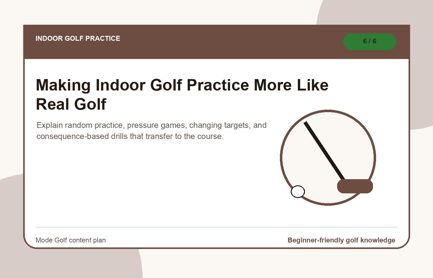 Making Indoor Golf Practice More Like Real Golf illustration