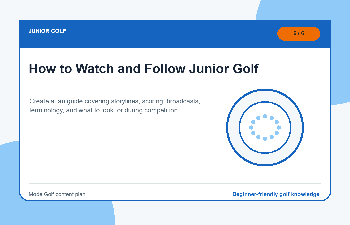 How to Watch and Follow Junior Golf illustration