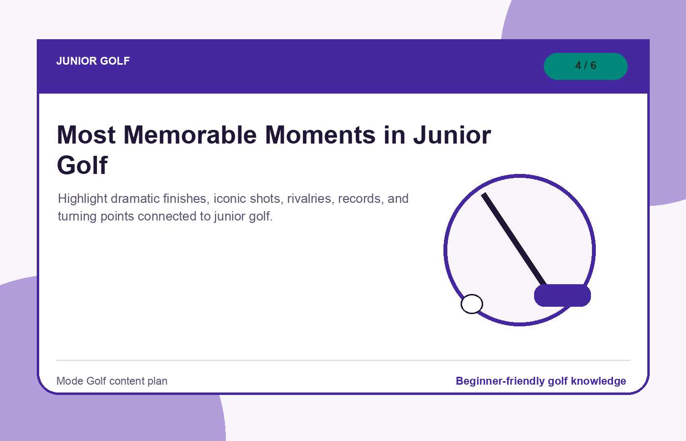 Most Memorable Moments in Junior Golf illustration