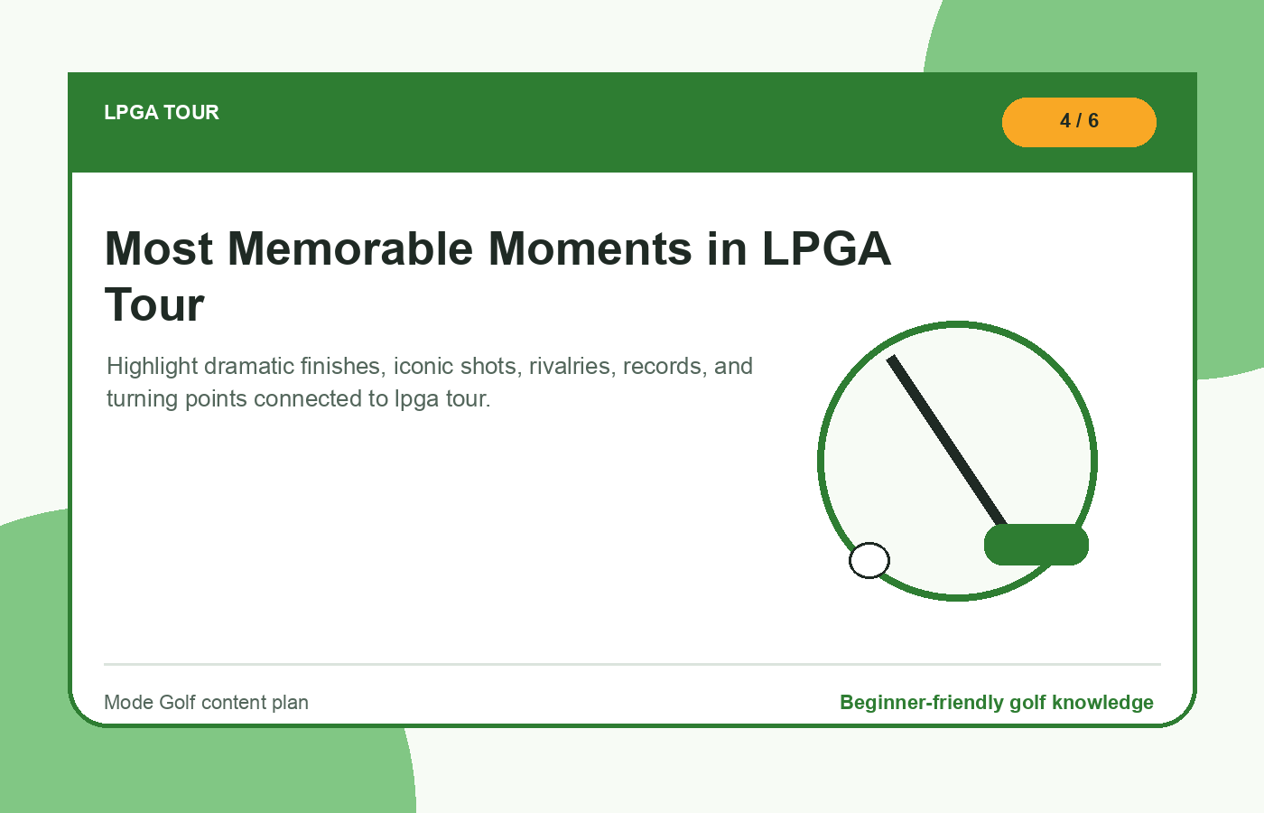 Most Memorable Moments in LPGA Tour illustration
