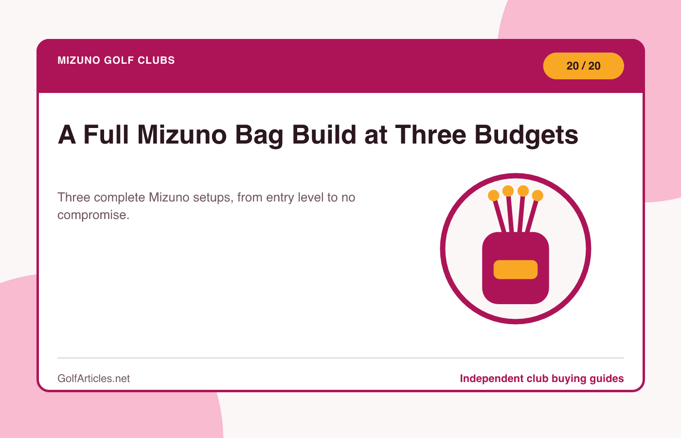 A Full Mizuno Bag Build at Three Budgets illustration