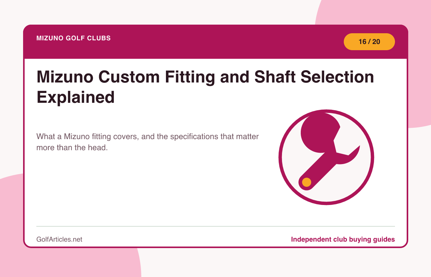 Mizuno Custom Fitting and Shaft Selection Explained illustration