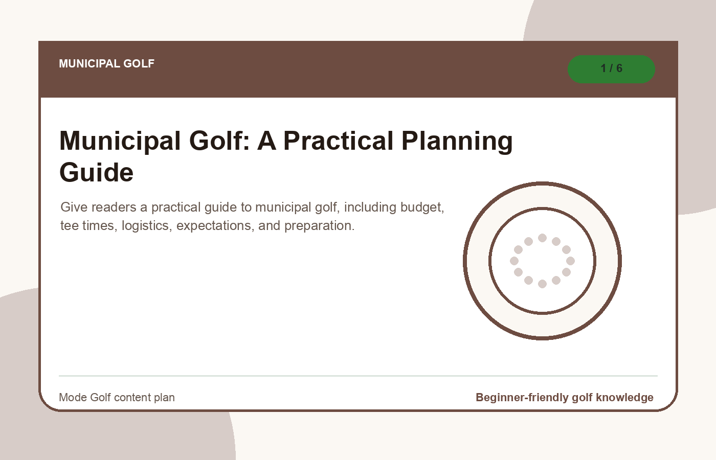 Municipal golf
