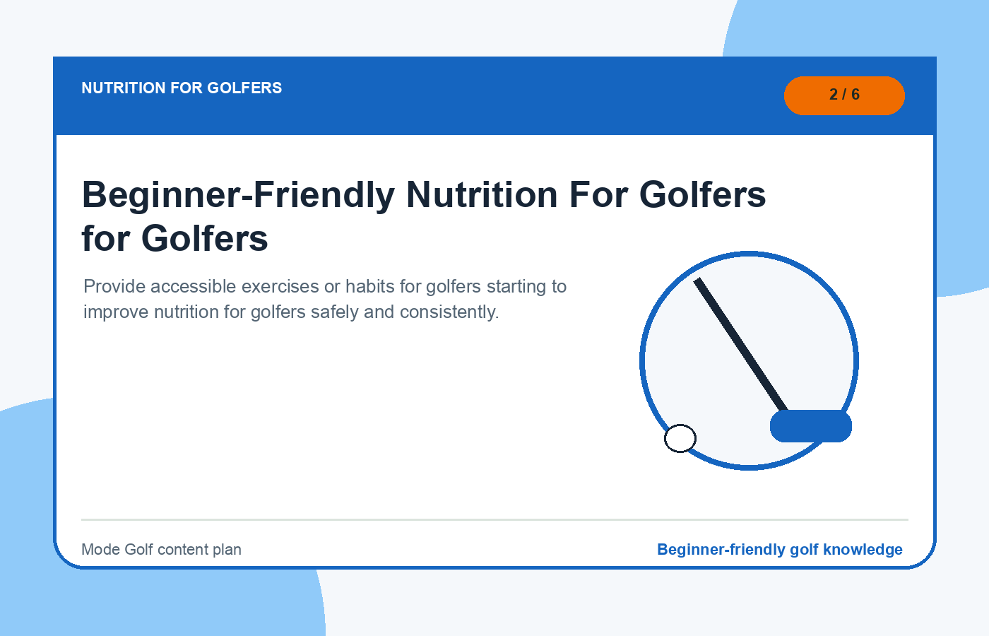 Beginner-Friendly Nutrition For Golfers for Golfers illustration