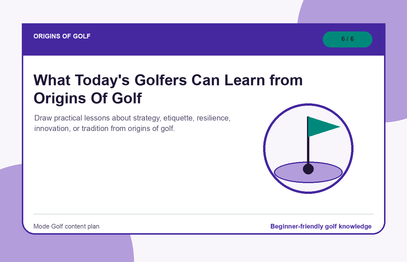 What Today's Golfers Can Learn from Origins Of Golf illustration