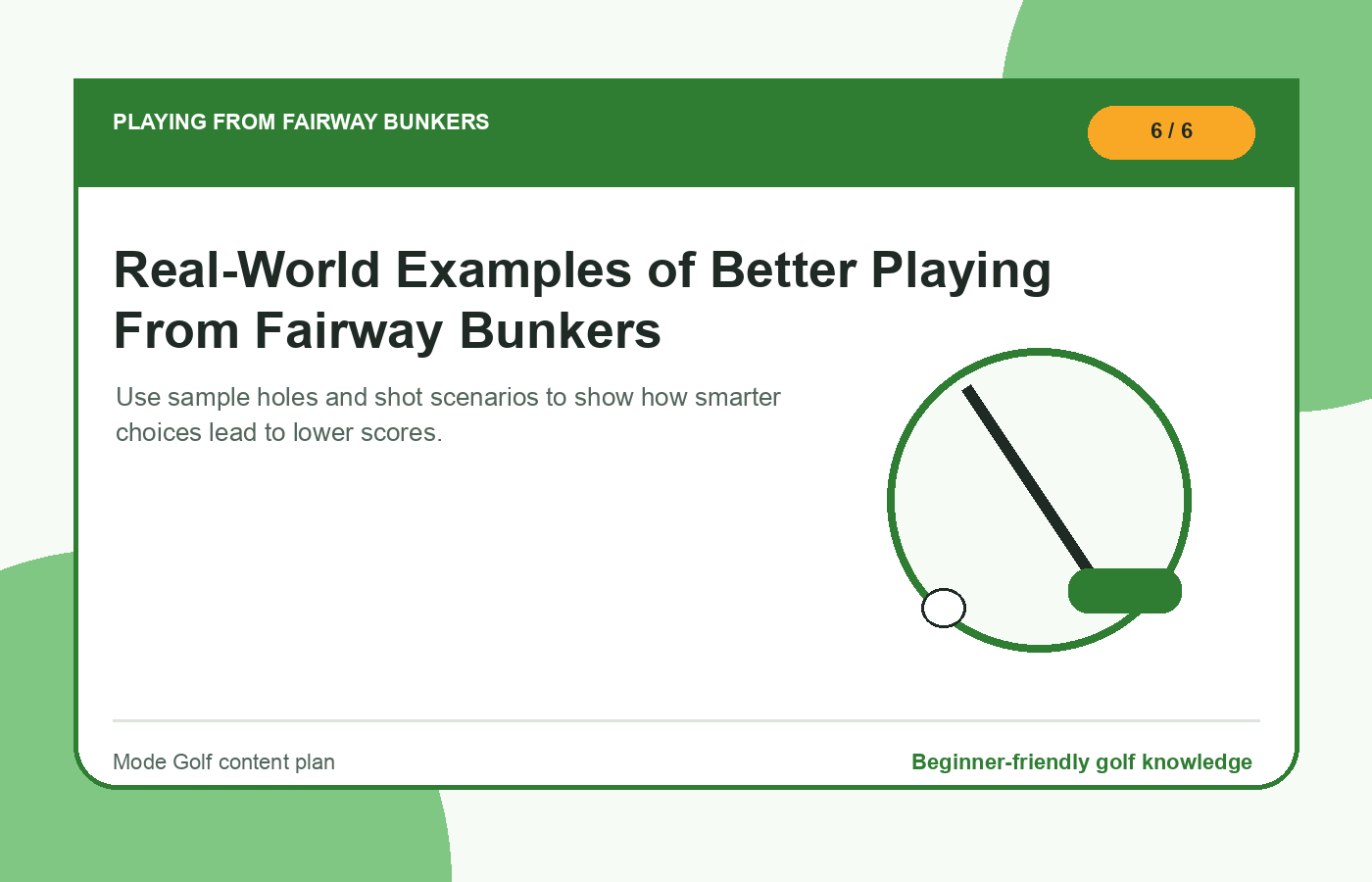 Real-World Examples of Better Playing From Fairway Bunkers illustration