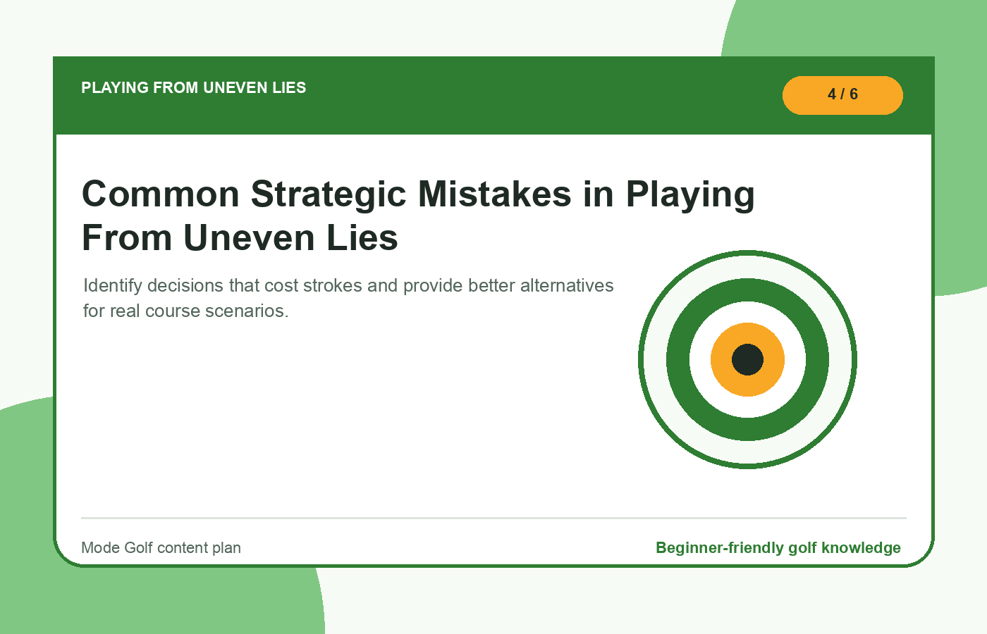 Common Strategic Mistakes in Playing From Uneven Lies illustration