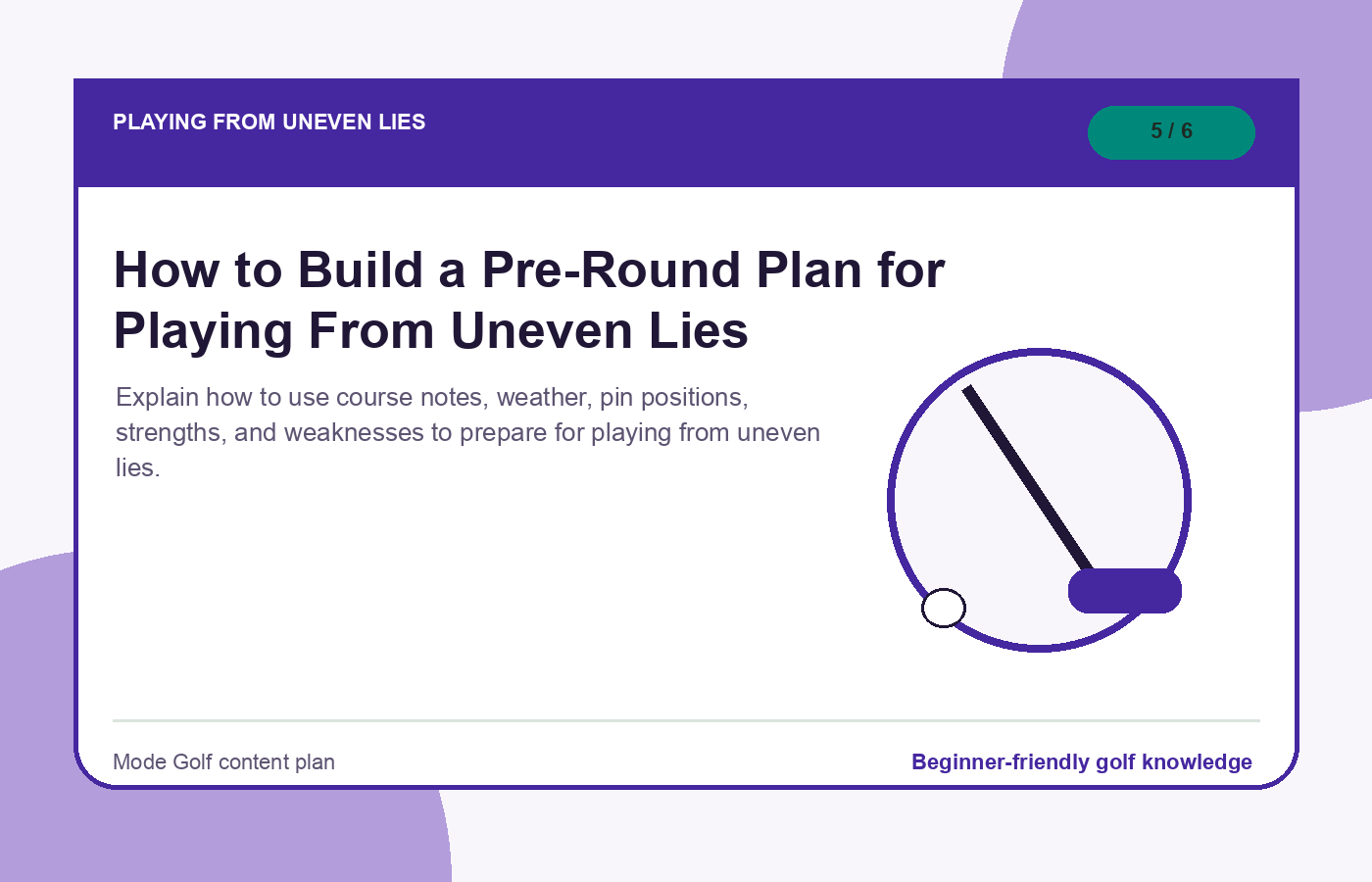 How to Build a Pre-Round Plan for Playing From Uneven Lies illustration