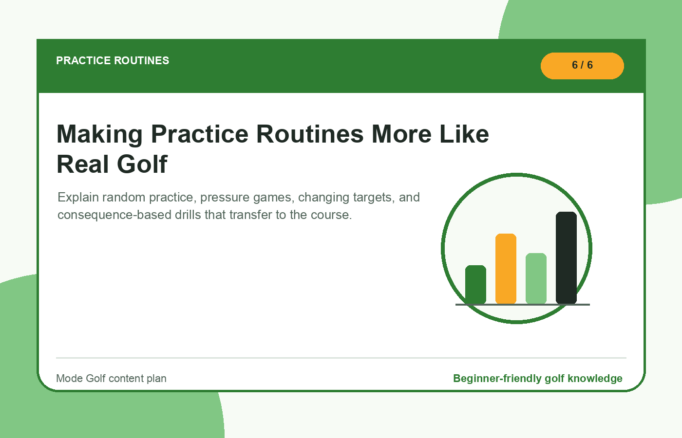 Making Practice Routines More Like Real Golf illustration