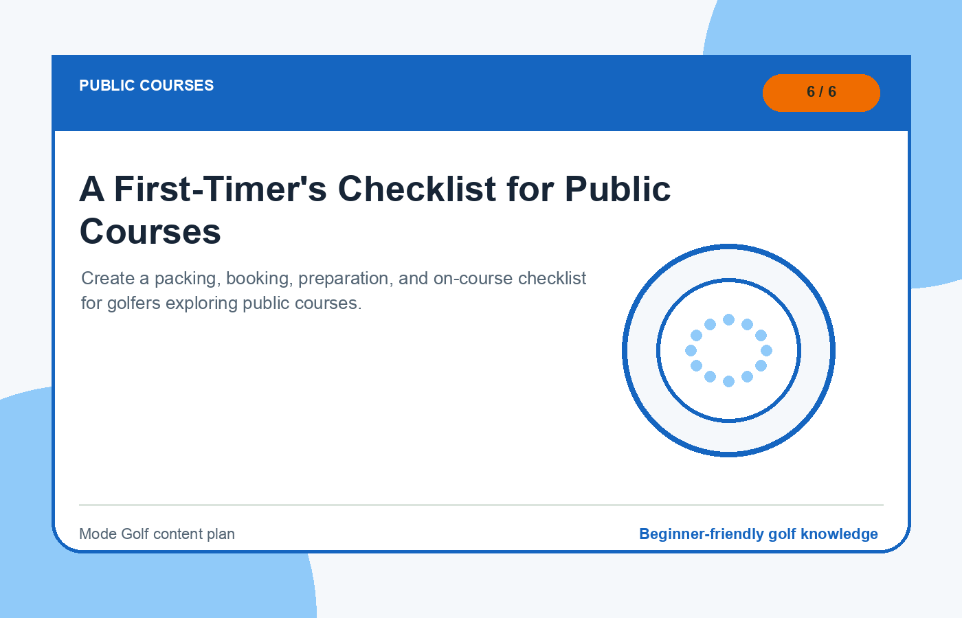 A First-Timer's Checklist for Public Courses illustration