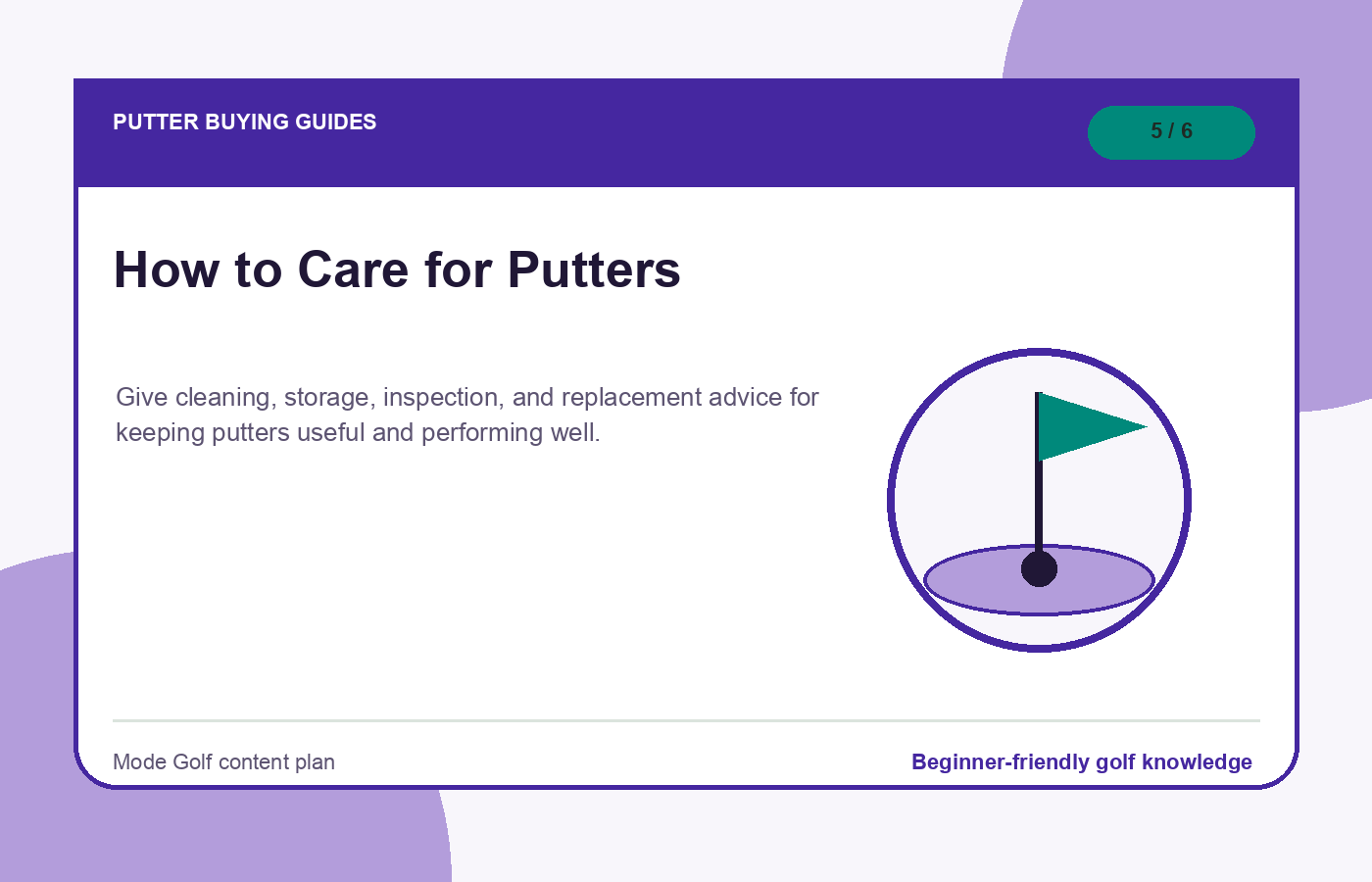 How to Care for Putters illustration