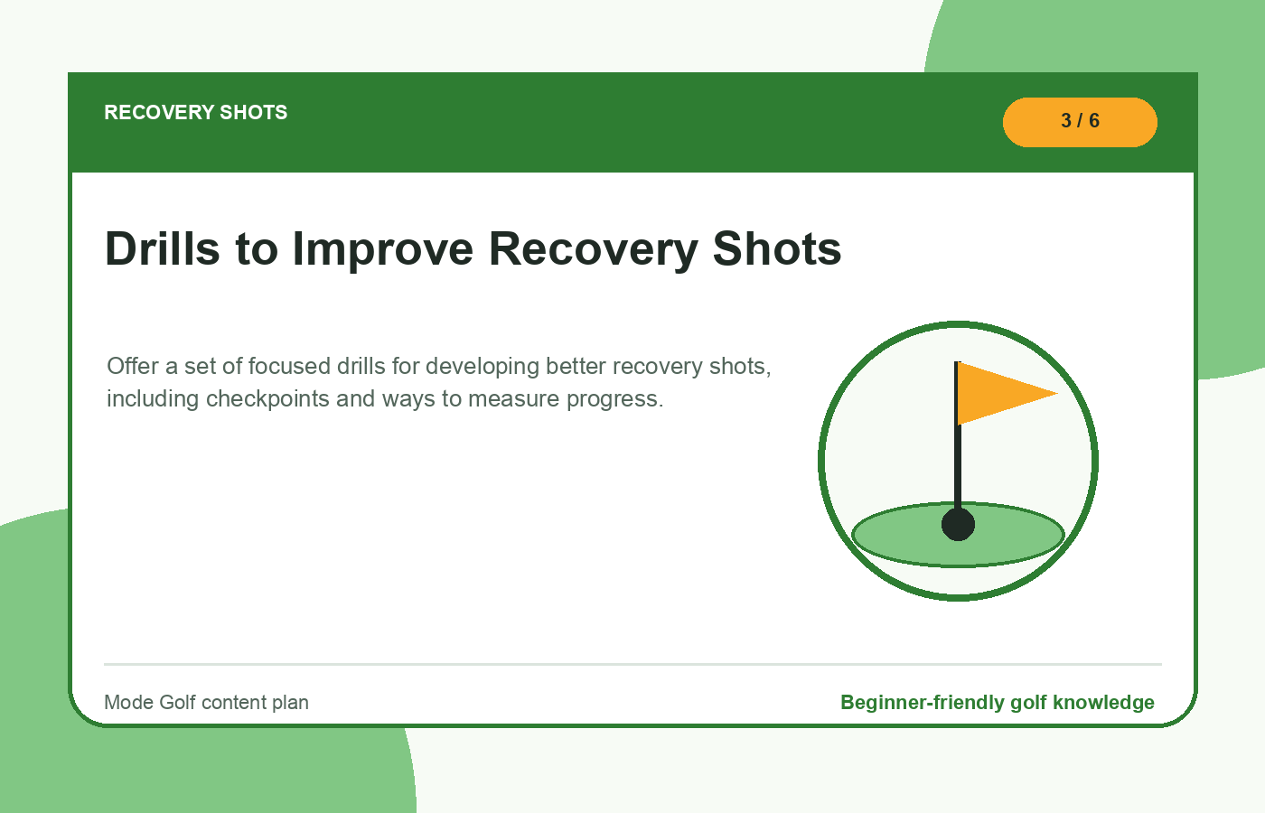 Drills to Improve Recovery Shots illustration