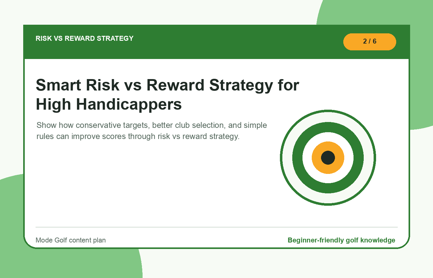 Smart Risk vs Reward Strategy for High Handicappers illustration