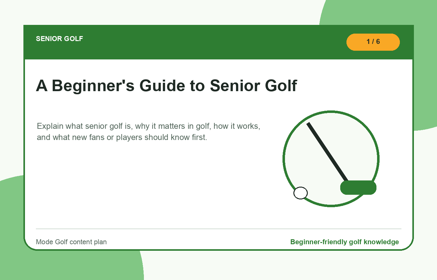 Senior golf